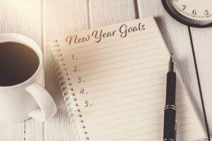 Notebook for writing new year goals